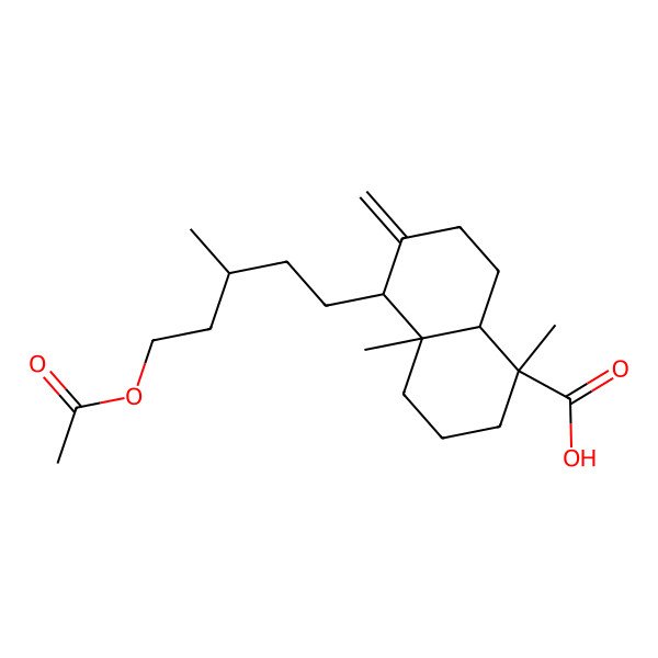 2D Structure of (1R,4aR,5S,8aR)-5-[(3S)-5-acetyloxy-3-methylpentyl]-1,4a-dimethyl-6-methylidene-3,4,5,7,8,8a-hexahydro-2H-naphthalene-1-carboxylic acid