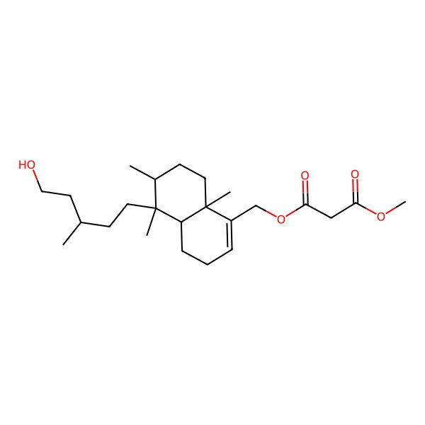 2D Structure of 3-O-[[(4aR,5S,6R,8aR)-5-[(3S)-5-hydroxy-3-methylpentyl]-5,6,8a-trimethyl-3,4,4a,6,7,8-hexahydronaphthalen-1-yl]methyl] 1-O-methyl propanedioate