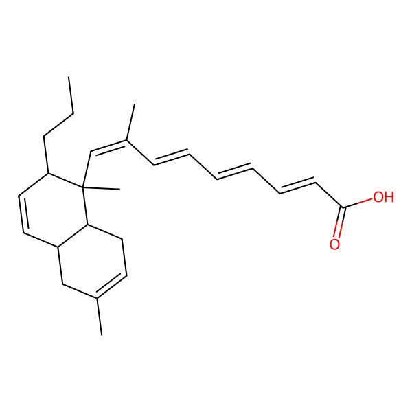 2D Structure of 9-(1,6-dimethyl-2-propyl-4a,5,8,8a-tetrahydro-2H-naphthalen-1-yl)-8-methylnona-2,4,6,8-tetraenoic acid