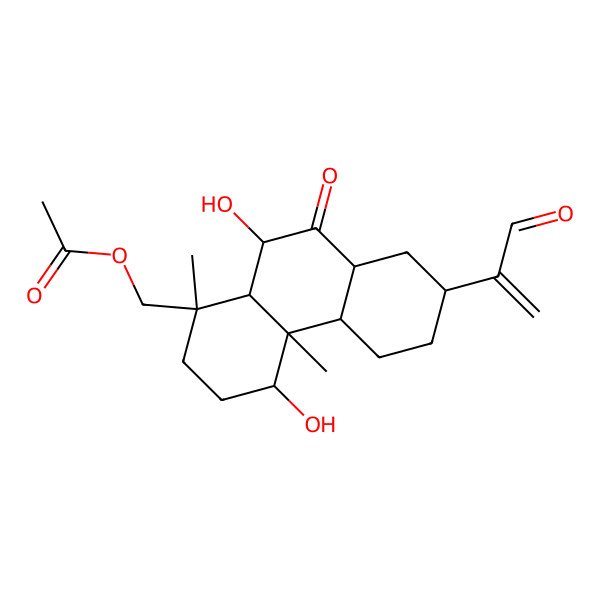 2D Structure of [4,10-dihydroxy-1,4a-dimethyl-9-oxo-7-(3-oxoprop-1-en-2-yl)-3,4,4b,5,6,7,8,8a,10,10a-decahydro-2H-phenanthren-1-yl]methyl acetate