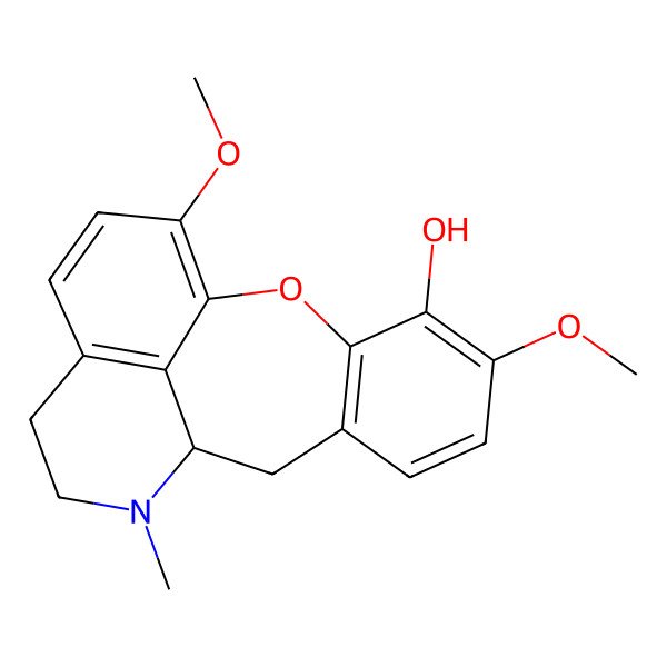 2D Structure of 5,17-Dimethoxy-11-methyl-2-oxa-11-azatetracyclo[8.7.1.03,8.014,18]octadeca-1(17),3(8),4,6,14(18),15-hexaen-4-ol