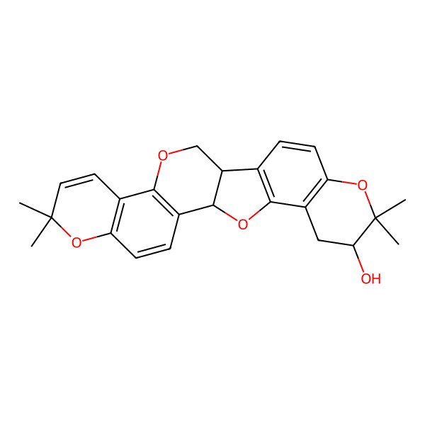 2D Structure of 7,7,20,20-Tetramethyl-6,12,19,25-tetraoxahexacyclo[12.11.0.02,11.05,10.015,24.018,23]pentacosa-2(11),3,5(10),8,15(24),16,18(23)-heptaen-21-ol