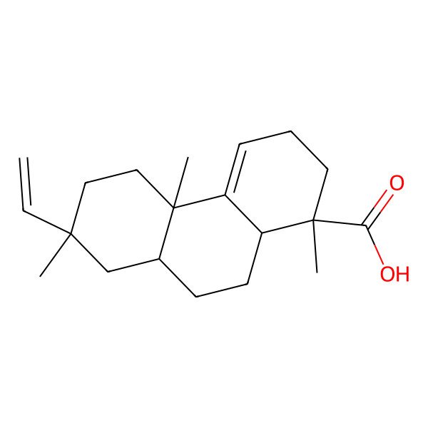 2D Structure of (1R,4bR,7R,8aR,10aR)-7-ethenyl-1,4b,7-trimethyl-3,5,6,8,8a,9,10,10a-octahydro-2H-phenanthrene-1-carboxylic acid