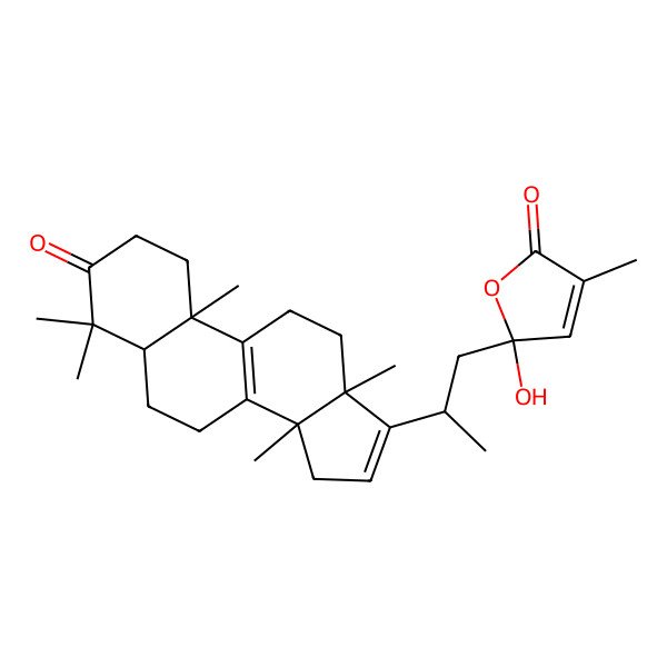 2D Structure of (5S)-5-hydroxy-3-methyl-5-[(2R)-2-[(5S,10S,13R,14S)-4,4,10,13,14-pentamethyl-3-oxo-1,2,5,6,7,11,12,15-octahydrocyclopenta[a]phenanthren-17-yl]propyl]furan-2-one