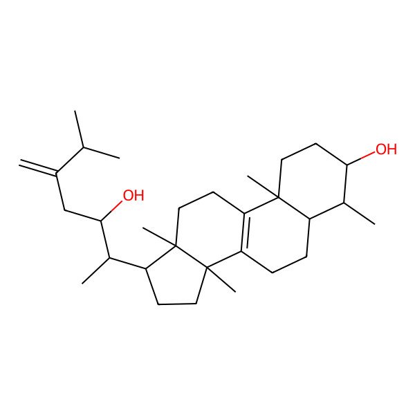 2D Structure of 17-(3-Hydroxy-6-methyl-5-methylideneheptan-2-yl)-4,10,13,14-tetramethyl-1,2,3,4,5,6,7,11,12,15,16,17-dodecahydrocyclopenta[a]phenanthren-3-ol