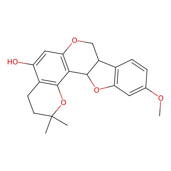 2D Structure of 6-Methoxy-19,19-dimethyl-3,12,20-trioxapentacyclo[11.8.0.02,10.04,9.016,21]henicosa-1(13),4(9),5,7,14,16(21)-hexaen-15-ol