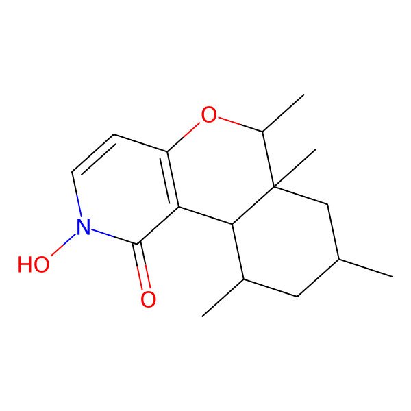 2D Structure of (6R,6As,8R,10S,10aR)-2-hydroxy-6,6a,8,10-tetramethyl-6,7,8,9,10,10a-hexahydroisochromeno[4,3-c]pyridin-1-one