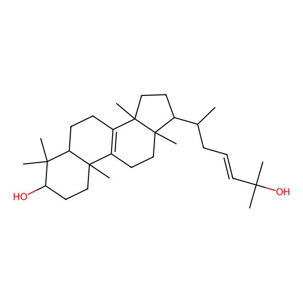 2D Structure of (3S,5R,10S,13R,14R,17R)-17-[(E,2R)-6-hydroxy-6-methylhept-4-en-2-yl]-4,4,10,13,14-pentamethyl-2,3,5,6,7,11,12,15,16,17-decahydro-1H-cyclopenta[a]phenanthren-3-ol