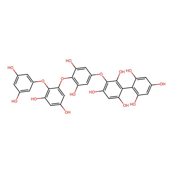 2D Structure of 2-[4-[2-(3,5-Dihydroxyphenoxy)-3,5-dihydroxyphenoxy]-3,5-dihydroxyphenoxy]-4-(2,4,6-trihydroxyphenyl)benzene-1,3,5-triol