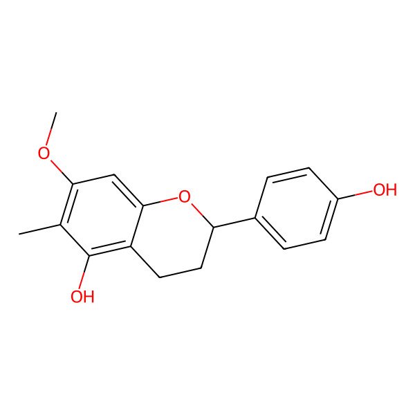 2D Structure of 5,4'-Dihydroxy-7-methoxy-6-methylflavane