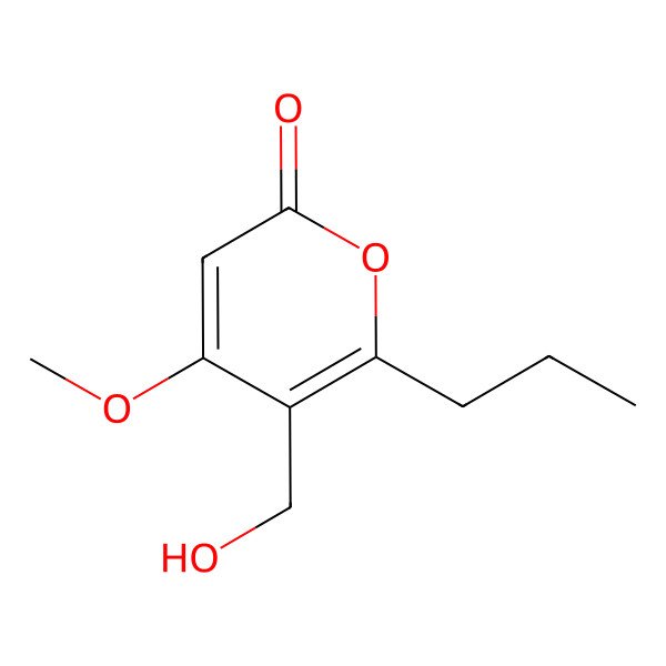 2D Structure of 2H-Pyran-2-one, 5-(hydroxymethyl)-4-methoxy-6-propyl-
