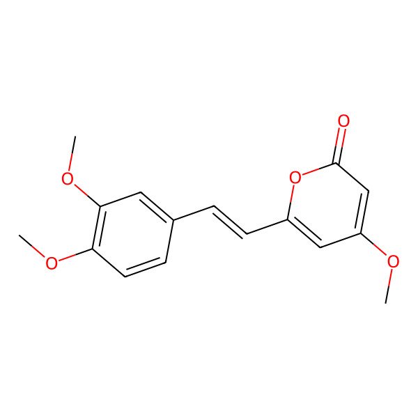 2D Structure of 2H-Pyran-2-one, 6-[2-(3,4-dimethoxyphenyl)ethenyl]-4-methoxy-