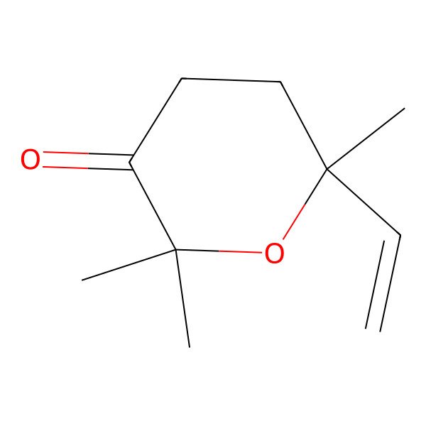 2D Structure of 2H-Pyran-3(4H)-one, 6-ethenyldihydro-2,2,6-trimethyl- 2D Structure of 2H-Pyran-3(4H)-one, 6-ethenyldihydro-2,2,6-trimethyl-