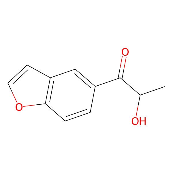 2D Structure of (2R)-1-(1-benzofuran-5-yl)-2-hydroxypropan-1-one