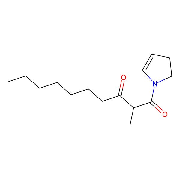 2D Structure of (2R)-1-(2,3-dihydropyrrol-1-yl)-2-methyldecane-1,3-dione
