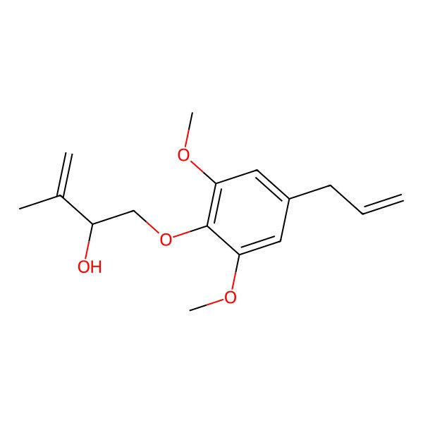 2D Structure of (2R)-1-(2,6-dimethoxy-4-prop-2-enylphenoxy)-3-methylbut-3-en-2-ol