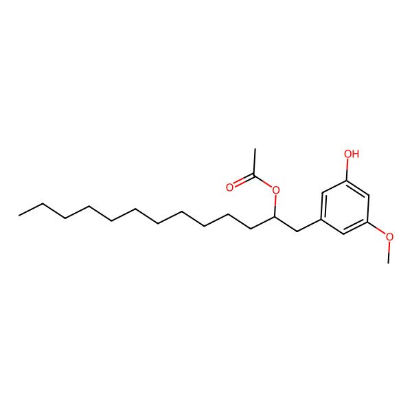 2D Structure of [(2R)-1-(3-hydroxy-5-methoxyphenyl)tridecan-2-yl] acetate