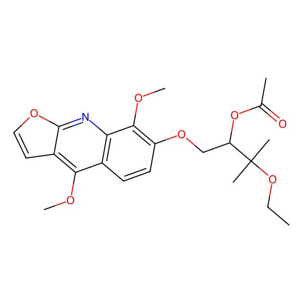 2D Structure of [(2R)-1-(4,8-dimethoxyfuro[2,3-b]quinolin-7-yl)oxy-3-ethoxy-3-methylbutan-2-yl] acetate