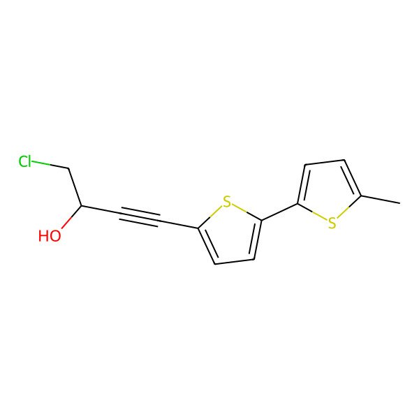 2D Structure of (2R)-1-chloro-4-[5-(5-methylthiophen-2-yl)thiophen-2-yl]but-3-yn-2-ol