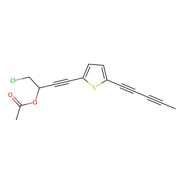 2D Structure of [(2R)-1-chloro-4-(5-penta-1,3-diynylthiophen-2-yl)but-3-yn-2-yl] acetate