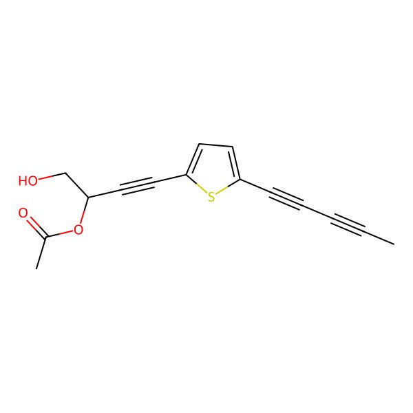 2D Structure of [(2R)-1-hydroxy-4-(5-penta-1,3-diynylthiophen-2-yl)but-3-yn-2-yl] acetate