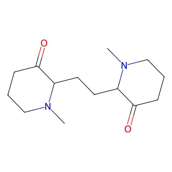 2D Structure of (2R)-1-methyl-2-[2-[(2S)-1-methyl-3-oxopiperidin-2-yl]ethyl]piperidin-3-one