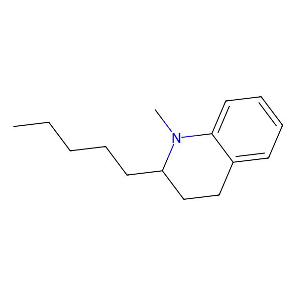 2D Structure of (2R)-1-methyl-2-pentyl-3,4-dihydro-2H-quinoline 2D Structure of (2R)-1-methyl-2-pentyl-3,4-dihydro-2H-quinoline