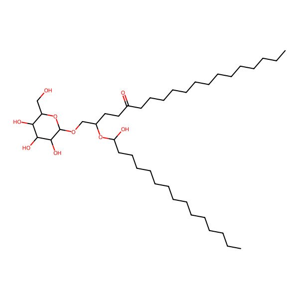 2D Structure of (2R)-2-(1-hydroxypentadecoxy)-1-[3,4,5-trihydroxy-6-(hydroxymethyl)oxan-2-yl]oxynonadecan-5-one