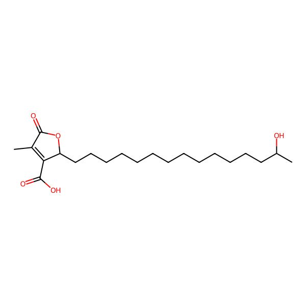 2D Structure of (2R)-2-[(14S)-14-hydroxypentadecyl]-4-methyl-5-oxo-2H-furan-3-carboxylic acid