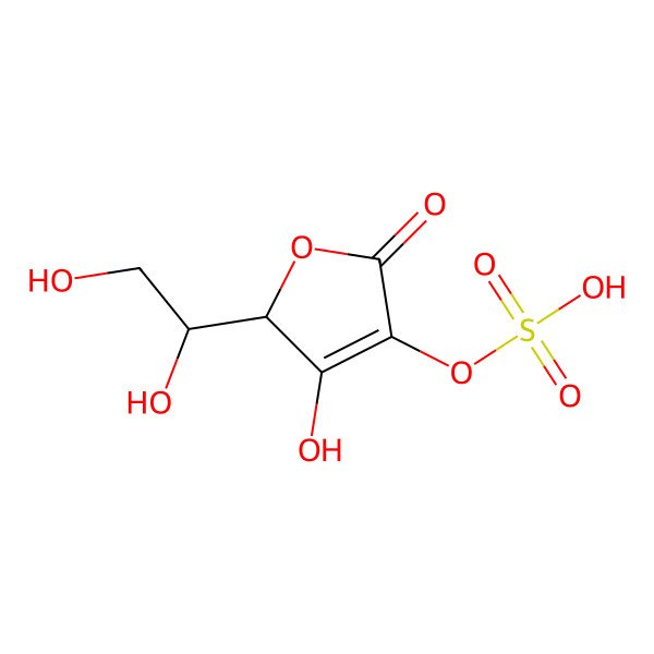 2D Structure of [(2R)-2-[(1R)-1,2-dihydroxyethyl]-3-hydroxy-5-oxo-2H-furan-4-yl] hydrogen sulfate