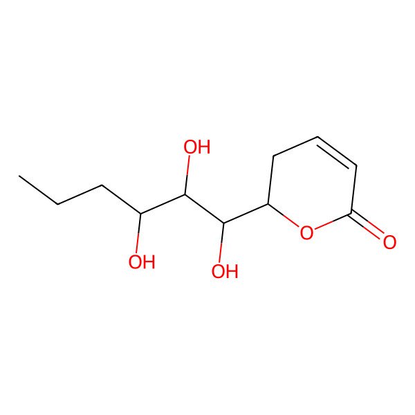 2D Structure of (2R)-2-[(1R,2R,3S)-1,2,3-trihydroxyhexyl]-2,3-dihydropyran-6-one