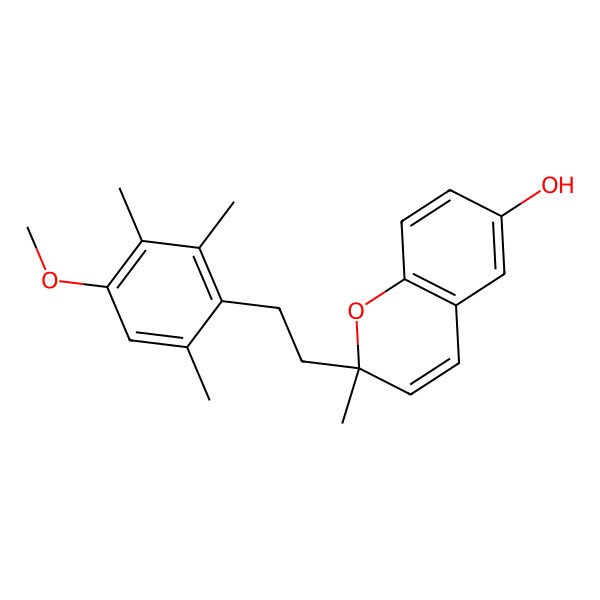 2D Structure of (2R)-2-[2-(4-methoxy-2,3,6-trimethylphenyl)ethyl]-2-methylchromen-6-ol