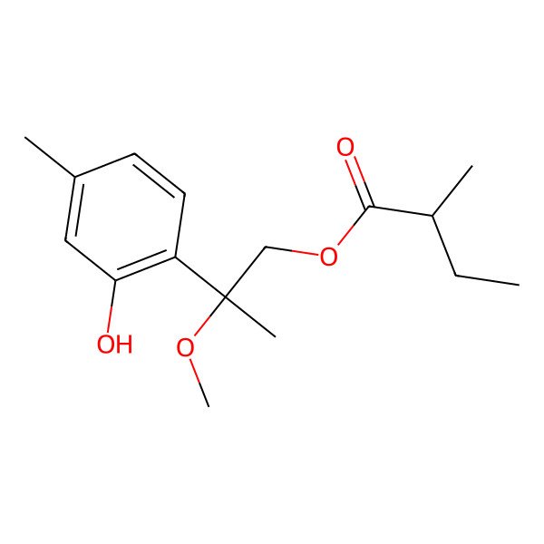 2D Structure of [(2R)-2-(2-hydroxy-4-methylphenyl)-2-methoxypropyl] (2R)-2-methylbutanoate