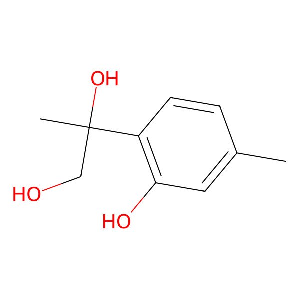 2D Structure of (2R)-2-(2-hydroxy-4-methylphenyl)propane-1,2-diol
