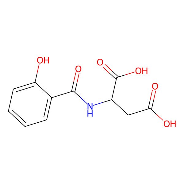 2D Structure of (2R)-2-[(2-hydroxybenzoyl)amino]butanedioic acid