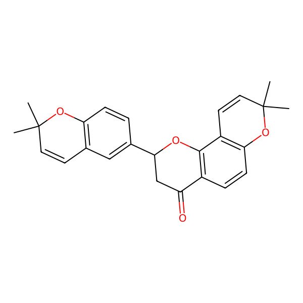 2D Structure of (2R)-2-(2,2-dimethylchromen-6-yl)-8,8-dimethyl-2,3-dihydropyrano[2,3-f]chromen-4-one