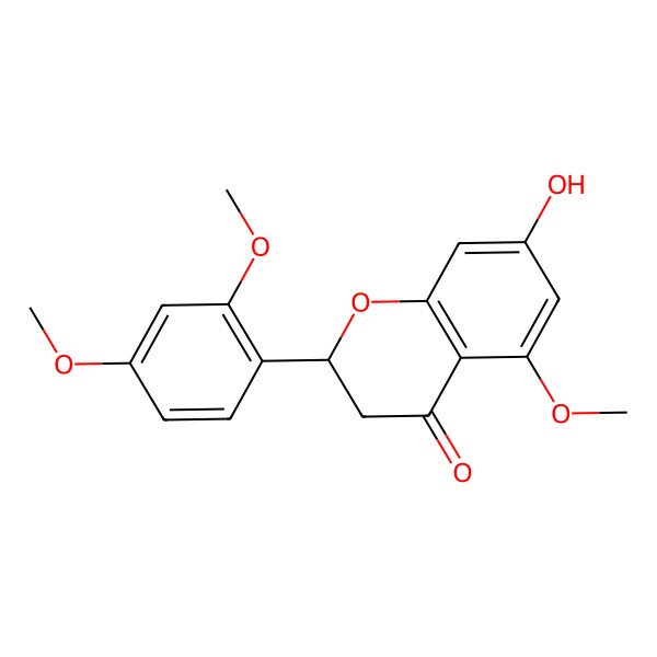 2D Structure of (2R)-2-(2,4-dimethoxyphenyl)-7-hydroxy-5-methoxy-2,3-dihydrochromen-4-one