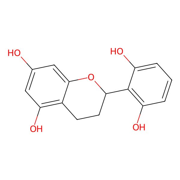 2D Structure of (2R)-2-(2,6-dihydroxyphenyl)-3,4-dihydro-2H-chromene-5,7-diol