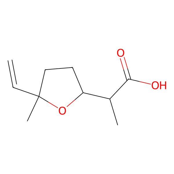 2D Structure of (2R)-2-[(2R,5S)-5-ethenyl-5-methyloxolan-2-yl]propanoic acid