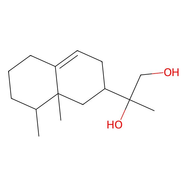 2D Structure of (2R)-2-[(2R,8R,8aR)-8,8a-dimethyl-2,3,5,6,7,8-hexahydro-1H-naphthalen-2-yl]propane-1,2-diol