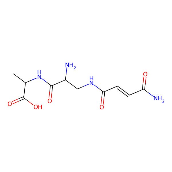 2D Structure of (2R)-2-[[(2S)-2-amino-3-[[(E)-4-amino-4-oxobut-2-enoyl]amino]propanoyl]amino]propanoic acid