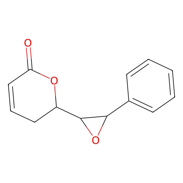 2D Structure of (2R)-2-[(2S,3R)-3-phenyloxiran-2-yl]-2,3-dihydropyran-6-one