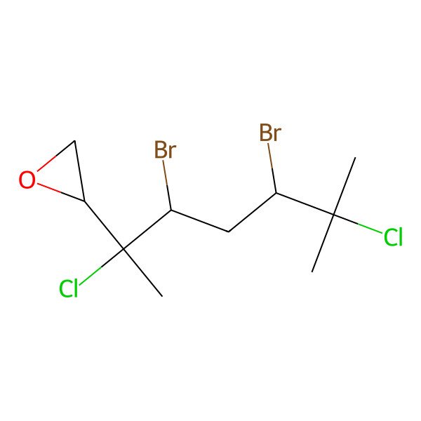 2D Structure of (2R)-2-[(2S,3R,5S)-3,5-dibromo-2,6-dichloro-6-methylheptan-2-yl]oxirane
