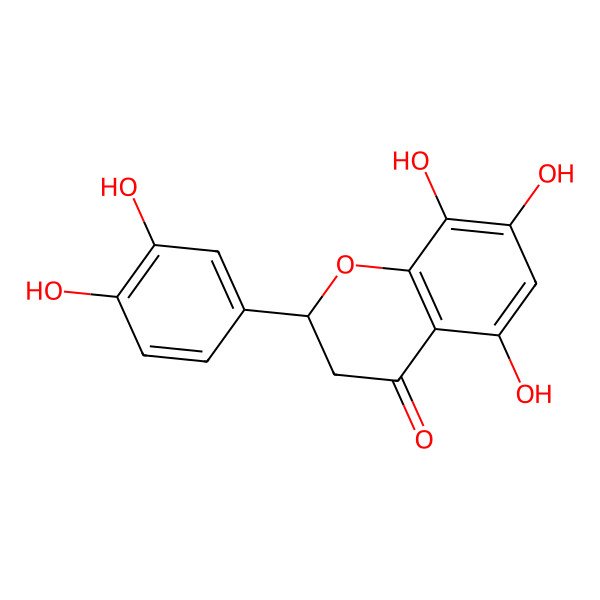 2D Structure of (2R)-2-(3,4-dihydroxyphenyl)-5,7,8-trihydroxy-2,3-dihydrochromen-4-one 2D Structure of (2R)-2-(3,4-dihydroxyphenyl)-5,7,8-trihydroxy-2,3-dihydrochromen-4-one