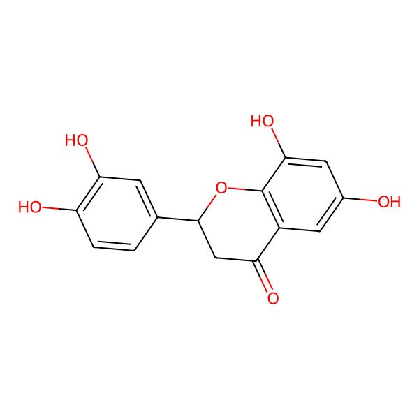 2D Structure of (2R)-2-(3,4-dihydroxyphenyl)-6,8-dihydroxy-2,3-dihydrochromen-4-one