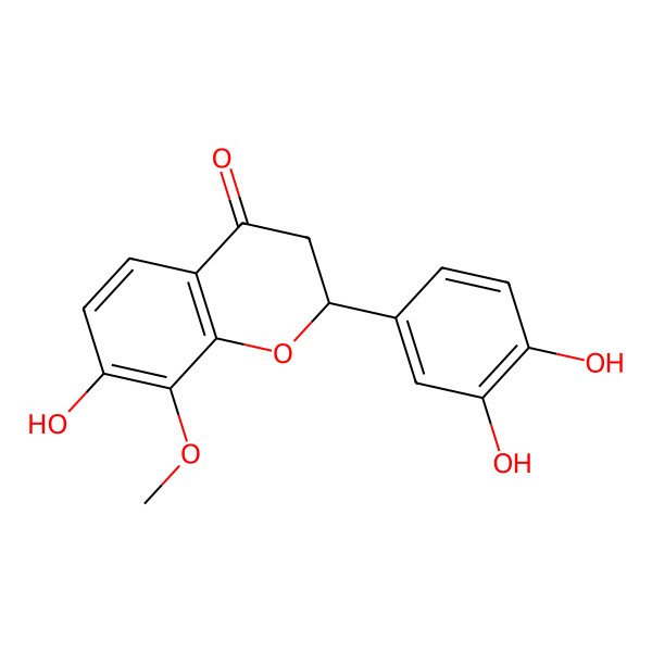 2D Structure of (2R)-2-(3,4-dihydroxyphenyl)-7-hydroxy-8-methoxy-2,3-dihydrochromen-4-one