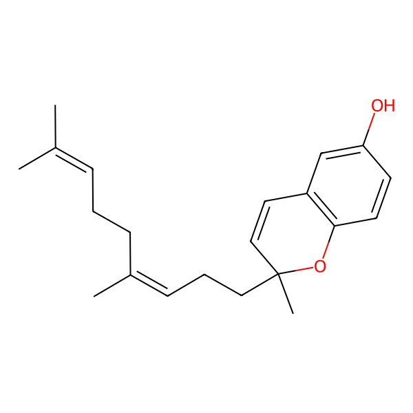 2D Structure of (2R)-2-[(3E)-4,8-dimethylnona-3,7-dienyl]-2-methylchromen-6-ol