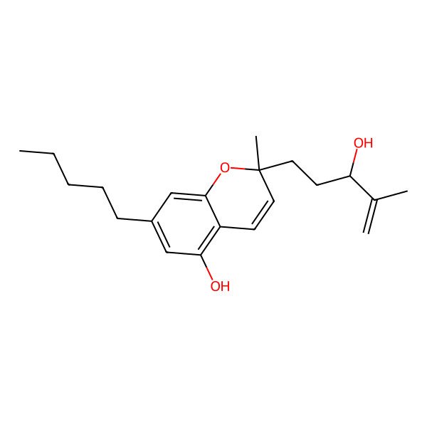 2D Structure of (2R)-2-[(3R)-3-hydroxy-4-methylpent-4-enyl]-2-methyl-7-pentylchromen-5-ol