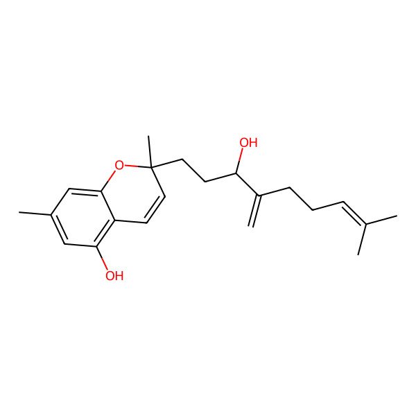 2D Structure of (2R)-2-[(3R)-3-hydroxy-8-methyl-4-methylidenenon-7-enyl]-2,7-dimethylchromen-5-ol