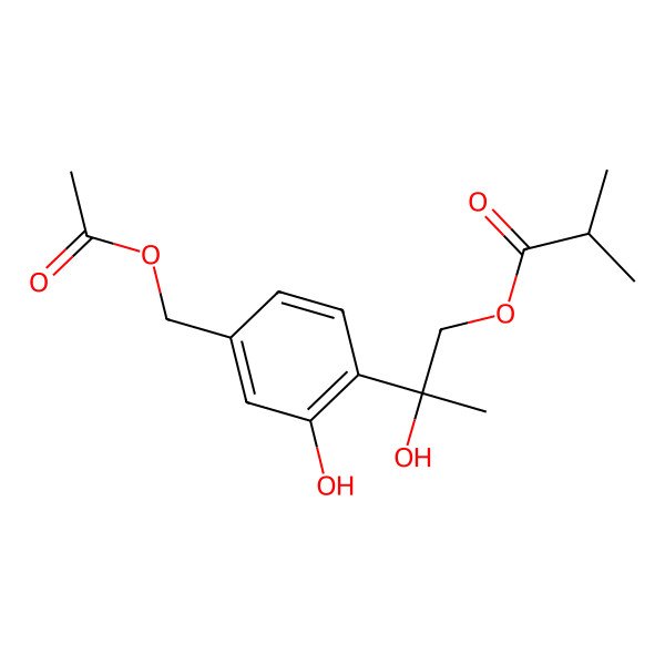 2D Structure of [(2R)-2-[4-(acetyloxymethyl)-2-hydroxyphenyl]-2-hydroxypropyl] 2-methylpropanoate